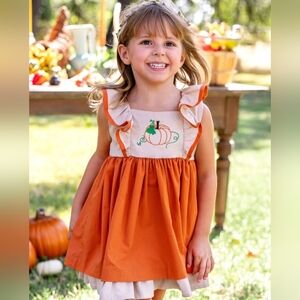Eleanor Rose Adalyn Fall pumpkin dress
